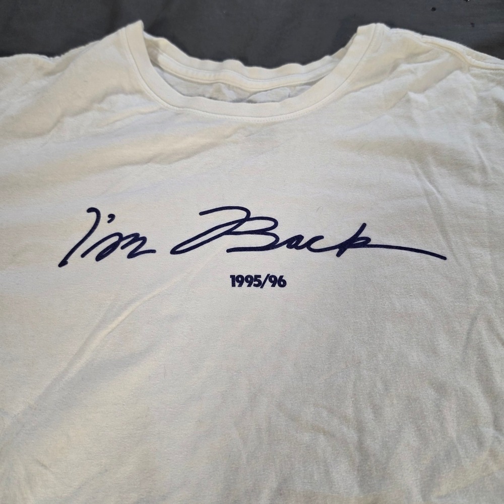 Nike Air Jordan Im Back 72-10 Regular Season Stats Graphic T-Shirt White XL - Picture 2 of 8